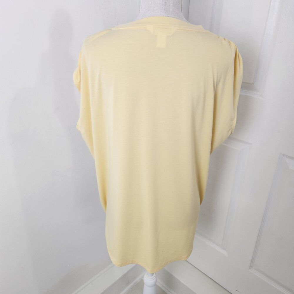 Athleta Light Yellow Short Sleeve Draped Tee - Picture 5 of 14